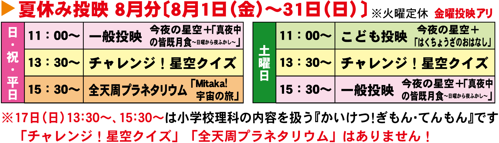 夏休み投影8月分